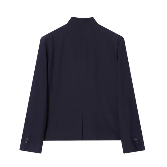 Damen Minimalistischer Kurzblazer mit Stehkragen und verdeckter Zweiknopf-Leiste Nord Taschen