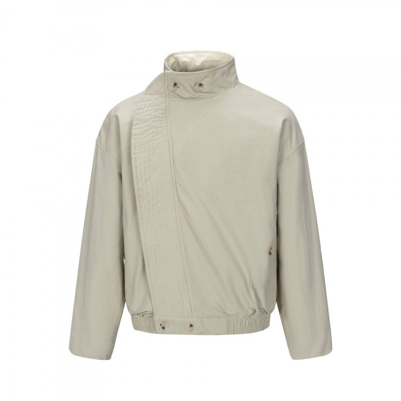 Herren Asymmetrische Kurzjacke mit Stehkragen, gesteppter Frontblende und elastischem Saum Nord Taschen