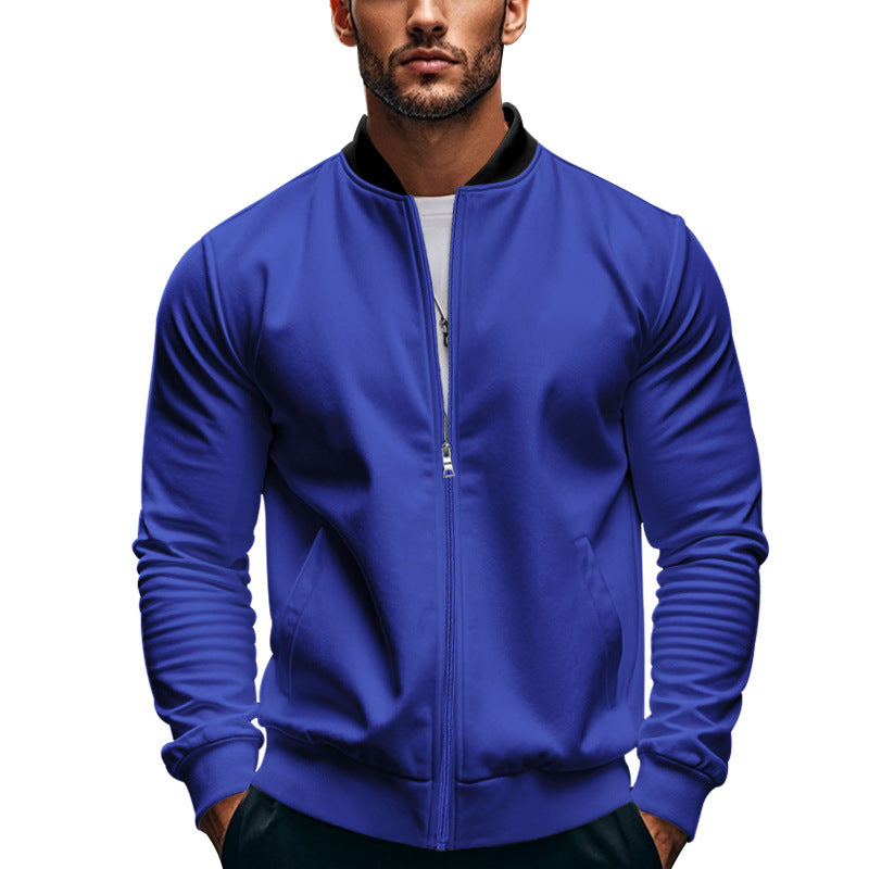 Herren sportliche Jacke mit hohem Kragen und seitlichen Eingrifftaschen
