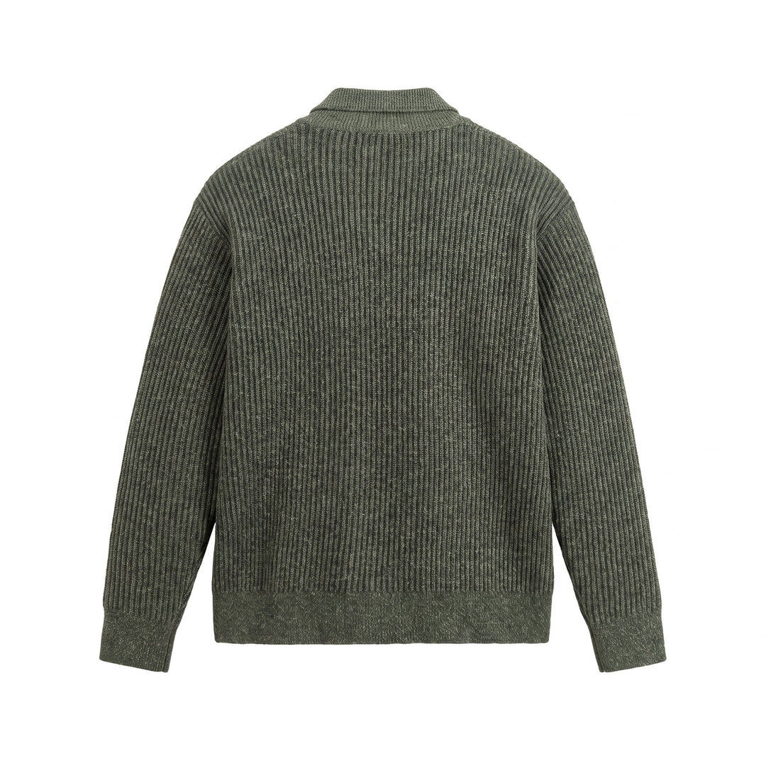 Herren Strickpullover mit Polokragen und markanter Rippenstruktur Nord Taschen