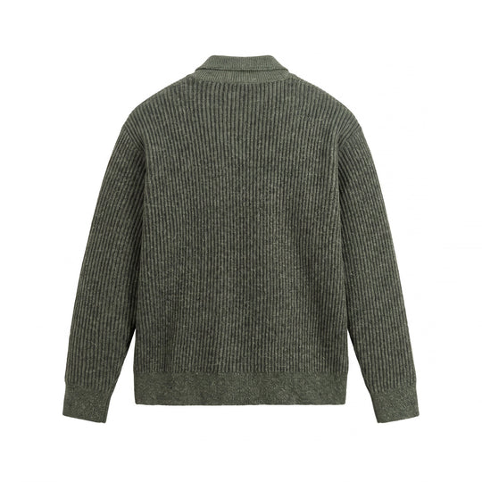 Herren Strickpullover mit Polokragen und markanter Rippenstruktur Nord Taschen