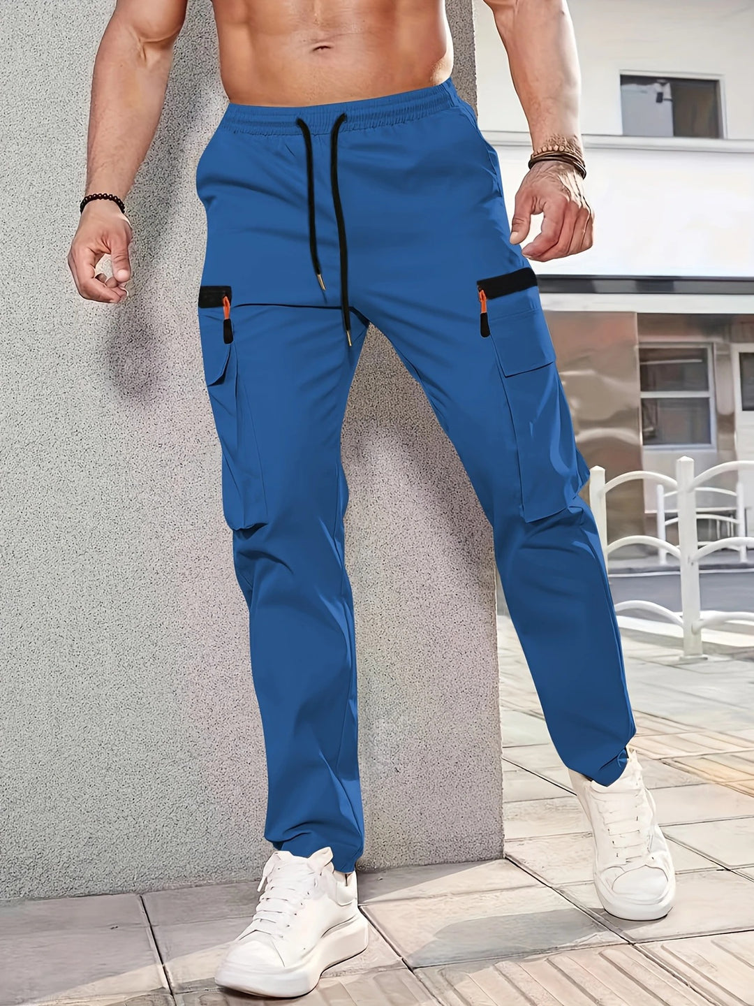 Herren Tapered Cargojogginghose mit elastischem Bund, Tunnelzug & Multifachtaschen Nord Taschen