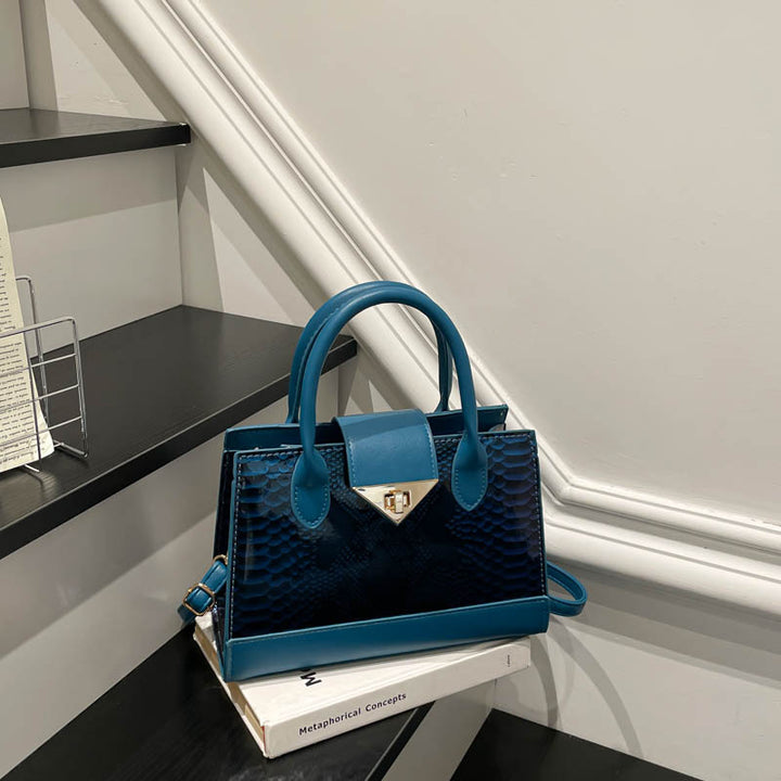 Damen elegante Handtasche mit glänzendem Schlangenhautmuster Nord Taschen