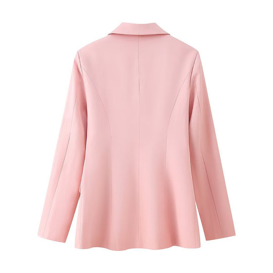 Damen 50+ taillierter Doppelreiher‑Longblazer mit oversized Revers und Pattentaschen Nord Taschen