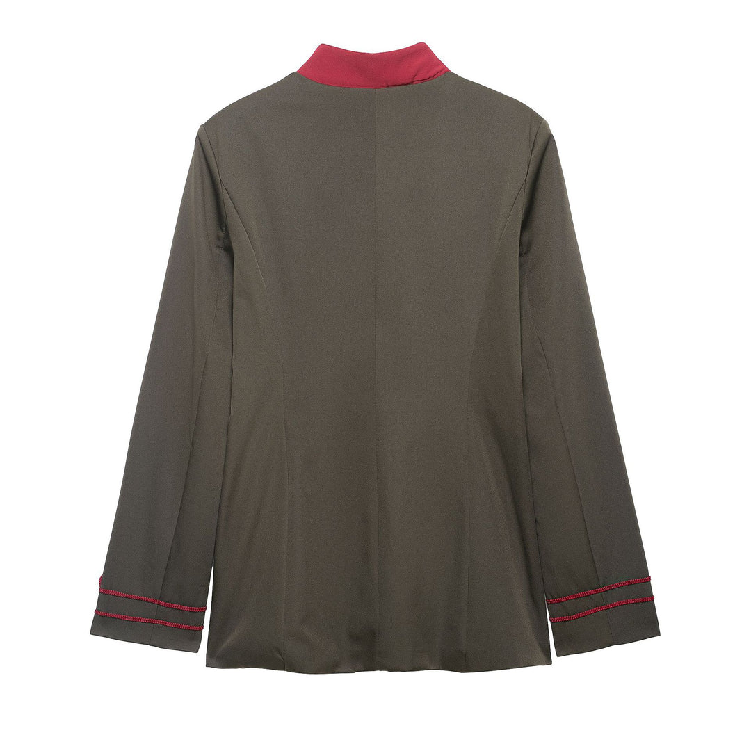 Damen Marschalljacke im Military-Stil mit Kordelbesatz und Stehkragen Nord Taschen