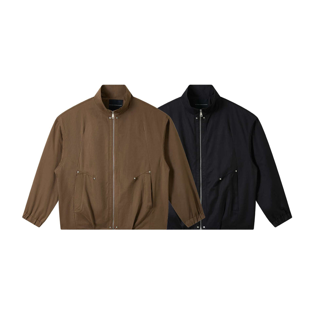 Herren Kurz geschnittener Utility-Blouson mit hohem Funnelkragen und Pattentaschen Nord Taschen