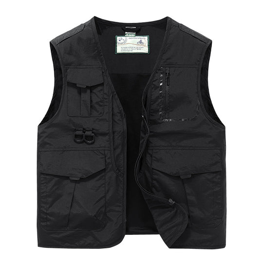 Herren Multifunktionale Outdoor-Utility-Weste mit Multitaschen, Mesh‑Futter und D‑Ringen Nord Taschen
