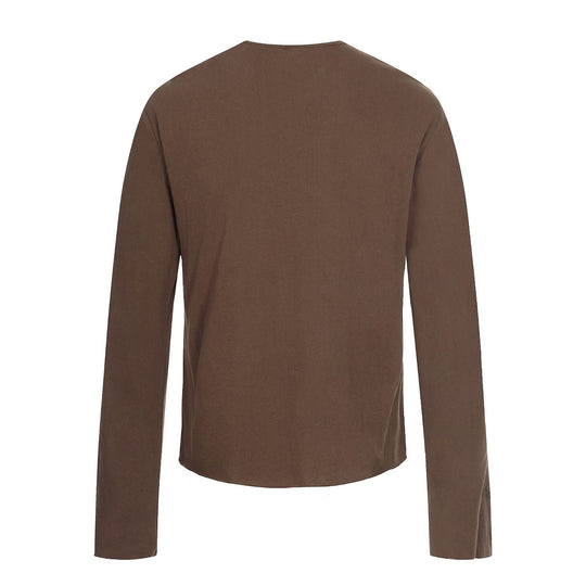Herren Langarm-Henleyshirt mit asymmetrischer Knopfleiste und leichtem Relaxed Fit Nord Taschen
