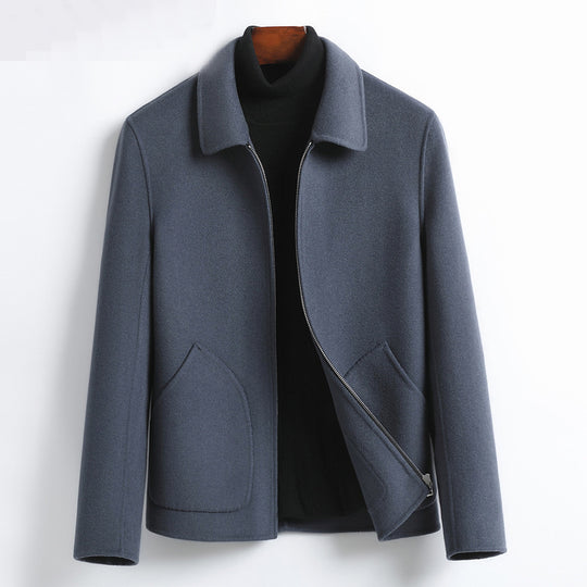 Herren Elegante Kurzjacke aus Wollmix mit Stehkragen, verdecktem Reißverschluss und konturierten Eingrifftaschen Nord Taschen