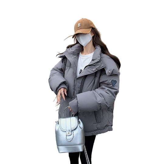 Damen nan leicht wattierte Oversize-Steppjacke mit Kapuze und verdecktem Reißverschluss Nord Taschen