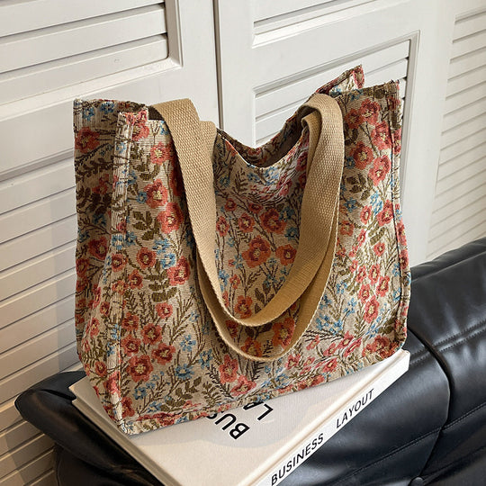 Damen tote Tasche mit floralem Stickdesign und stabilen Henkeln Nord Taschen