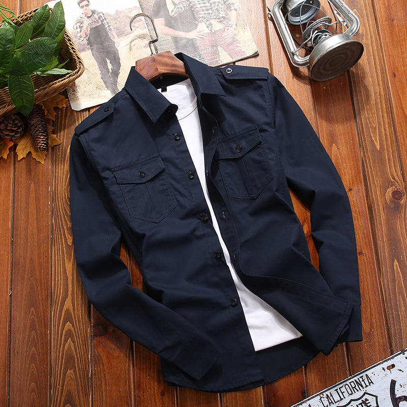Herren Field-Overshirt aus Baumwollmix mit Brustklappen und Schulterpatten Nord Taschen