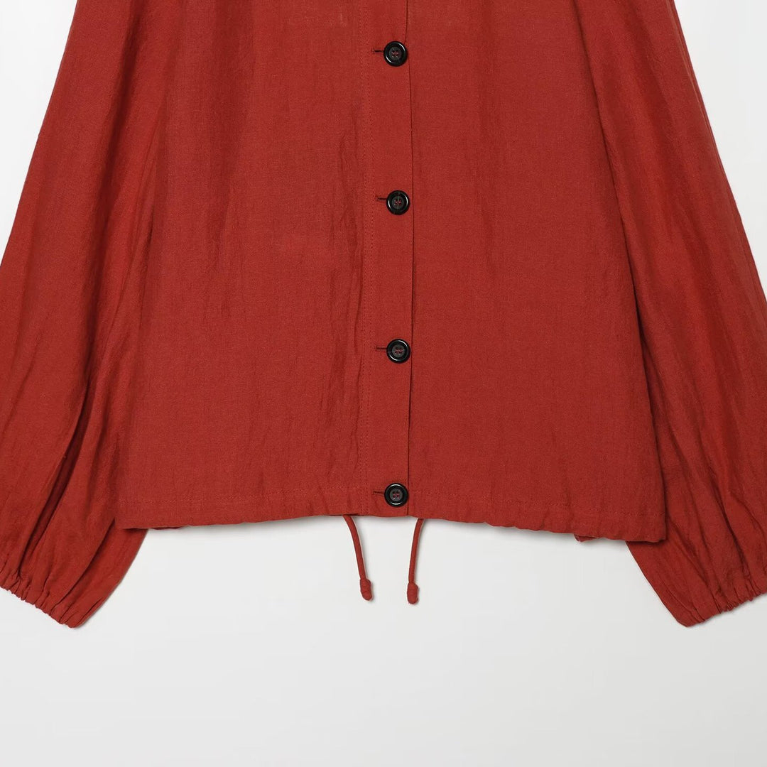 Damen Kurzjacke mit hohem Stehkragen, durchgehender Knopfleiste und Tunnelzug Nord Taschen