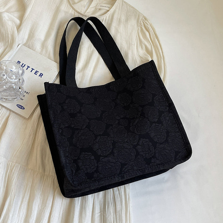 Damen Jute-Tragetasche mit floralem Muster und stabilen Griffen Nord Taschen