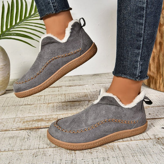 Damen Thermo‑Mokassin‑Slipper mit hohem Schaftkragen, handgenähter Ziernaht und flexibler Profilsohle Nord Taschen