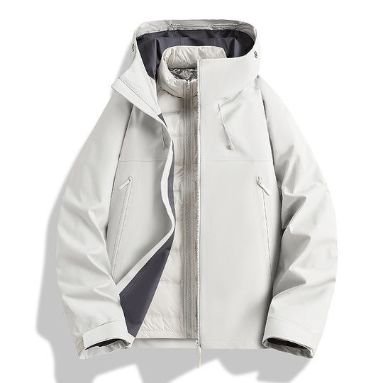 Herren Wasserdichte Softshell-Outdoorjacke mit verstellbarer Kapuze und atmungsaktiver Membran Nord Taschen