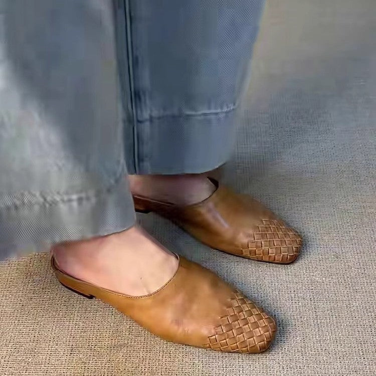 Damen Mules mit geflochtenem Design und bequemer Sohle