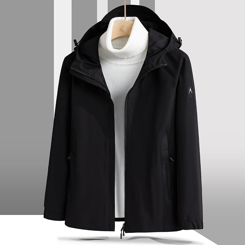 Herren Leichte technische Softshelljacke mit verstellbarer Kapuze und minimalistischer Sportpassform Nord Taschen