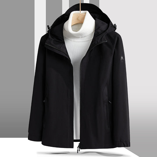 Herren Leichte technische Softshelljacke mit verstellbarer Kapuze und minimalistischer Sportpassform Nord Taschen