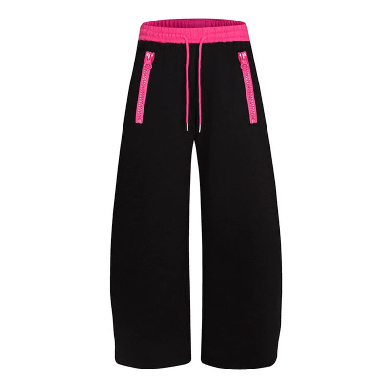 Damen Weite Lounge-Hose mit hohem Komfortbund, Kordelzug und Reißverschlusstaschen Nord Taschen