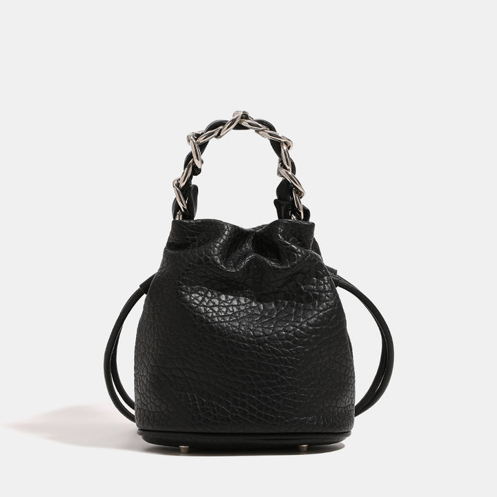 Damen Mini-Rucksacktasche mit elegantem Kettenhenkel und feiner Textur Nord Taschen