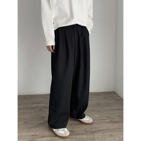 Damen Hochtaillierte weite Bundfalten-Hose mit geradem Bein Nord Taschen