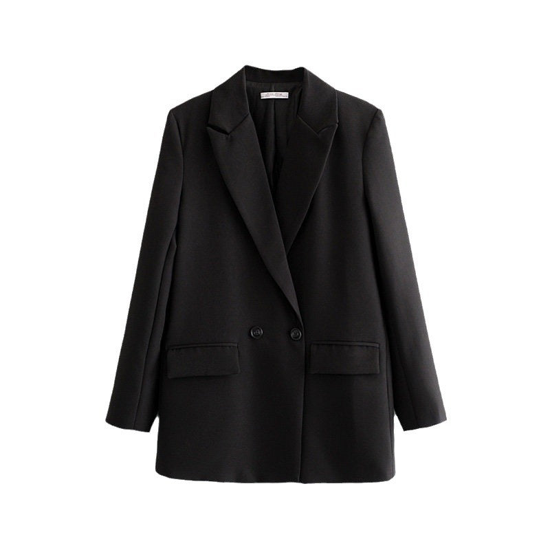 Damen Langer Oversize-Blazer mit markantem Revers, Pattentaschen und leichter Schulterpolsterung Nord Taschen
