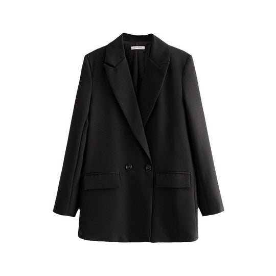 Damen Langer Oversize-Blazer mit markantem Revers, Pattentaschen und leichter Schulterpolsterung Nord Taschen