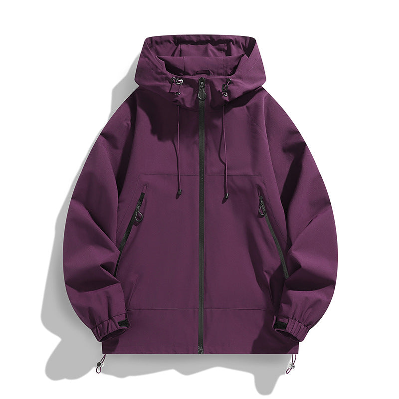 Herren Technische Wind- und Wasserabweisende Kapuzenjacke mit verstellbarem Saum Nord Taschen