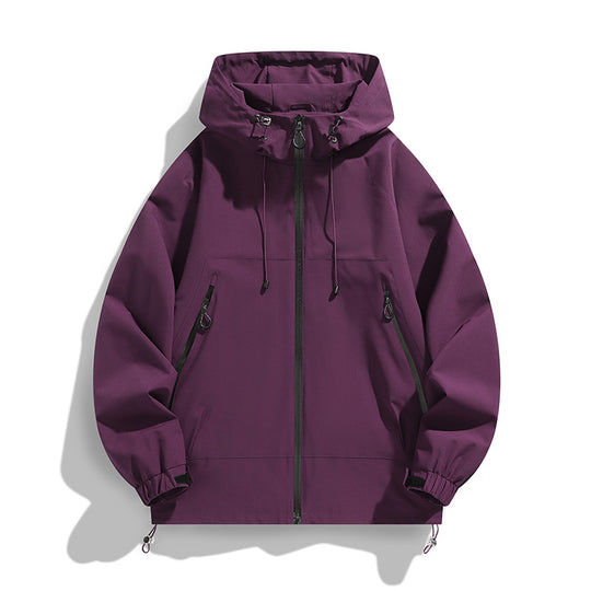Herren Technische Wind- und Wasserabweisende Kapuzenjacke mit verstellbarem Saum Nord Taschen