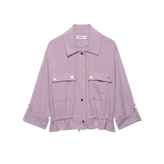 Damen Utility-Overshirt-Jacke mit Kordelzug und aufgesetzten Taschen Nord Taschen