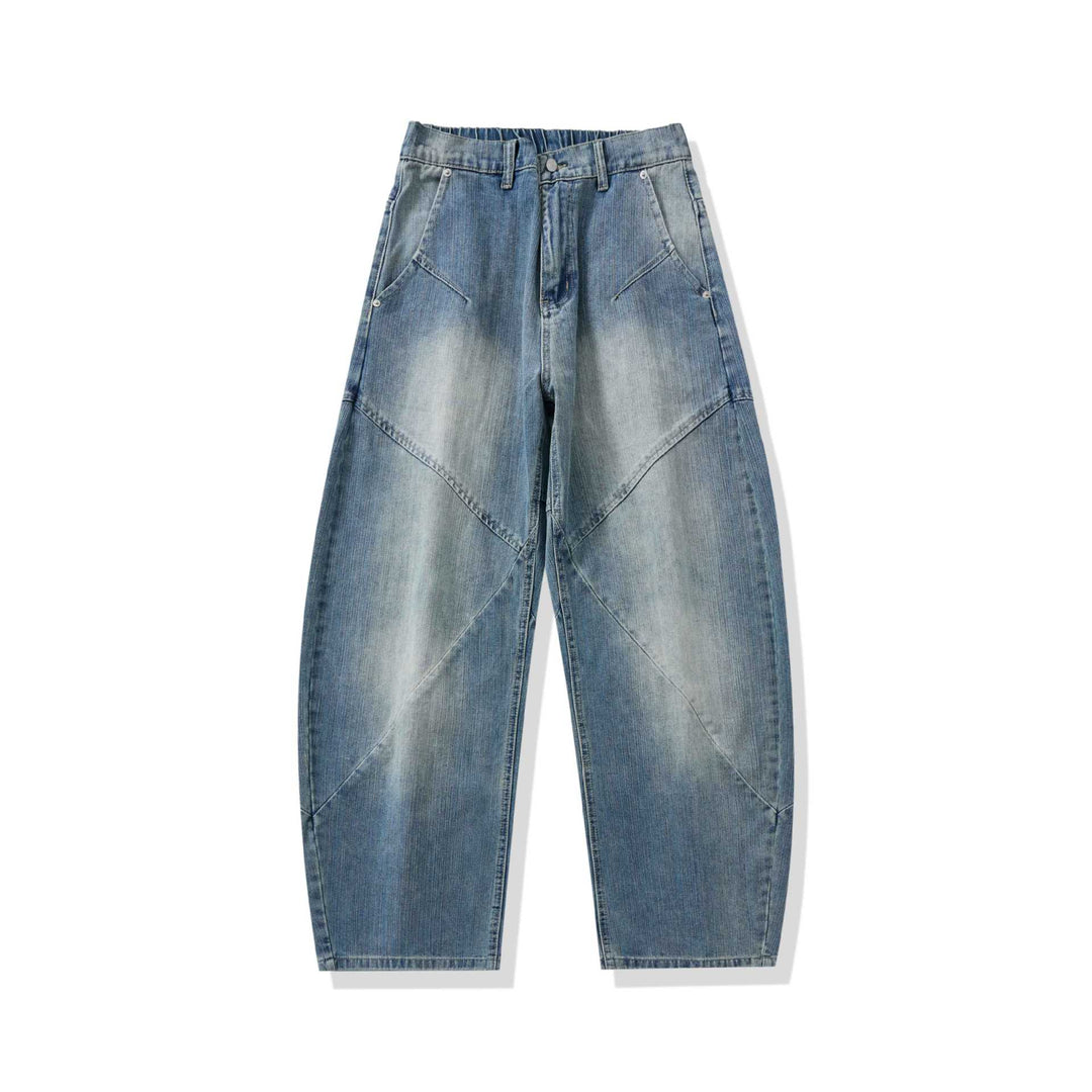 Damen Hochtaillierte Relaxed-Fit Jeanshose mit dekorativen Teilungsnähten und großzügigen Eingrifftaschen Nord Taschen