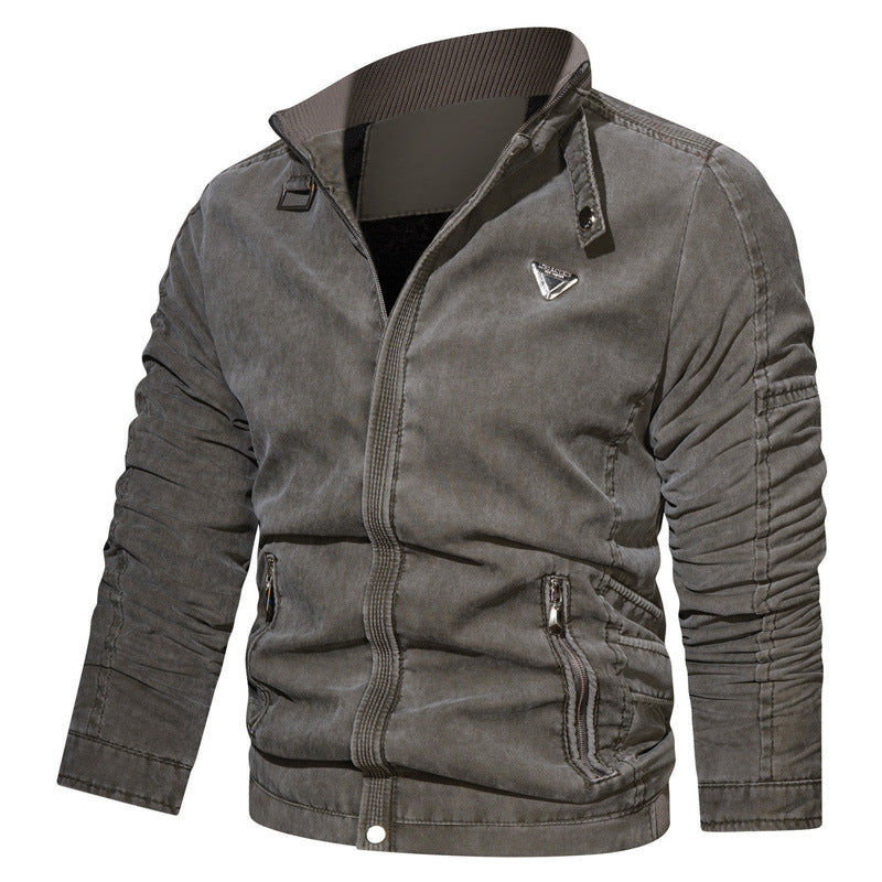 Herren Mikrofaser-Canvas-Blouson im Pilotenstil mit gerafften Ärmeln und verdeckten Reißverschlüssen Nord Taschen