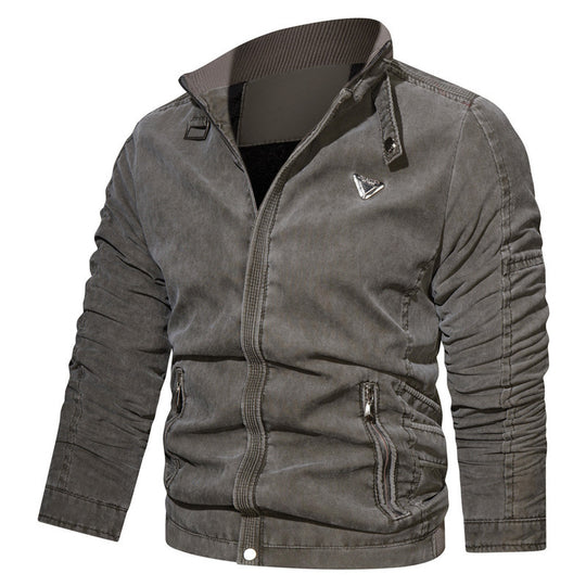 Herren Mikrofaser-Canvas-Blouson im Pilotenstil mit gerafften Ärmeln und verdeckten Reißverschlüssen Nord Taschen