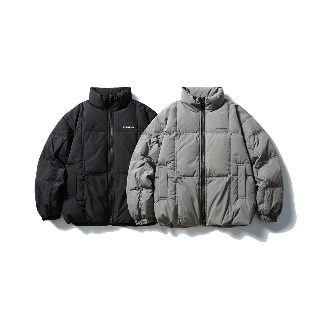 Herren Boxy-Steppjacke mit hohem Standkragen, Karo-Steppung und elastischem Saum Nord Taschen