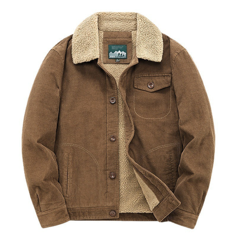 Herren Lässige Cordjacke mit Teddyfutter Nord Taschen 1787797411