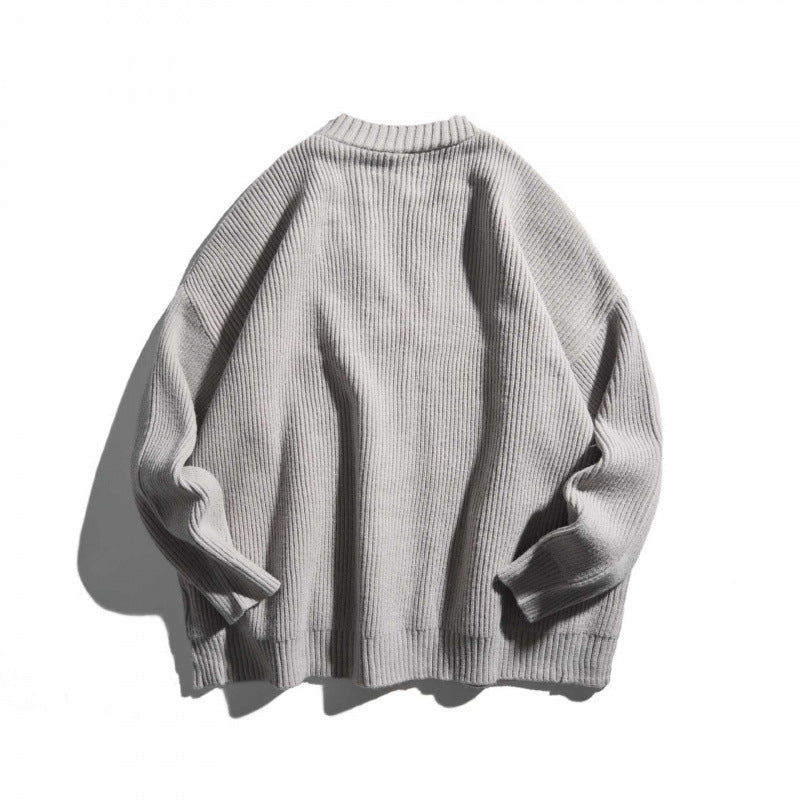 Unisex Oversize-Feinstrick-Cardigan mit V-Ausschnitt, Knopfleiste und aufgesetzten Taschen Nord Taschen