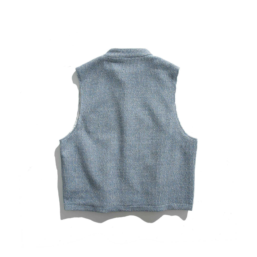 Damen Strickweste mit Stehkragen, Knopfleiste und aufgesetzten Taschen Nord Taschen
