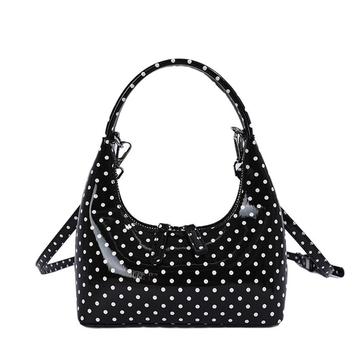 Damen Hobo-Tasche aus glänzendem Kunstleder mit verspieltem Punktedesign Nord Taschen