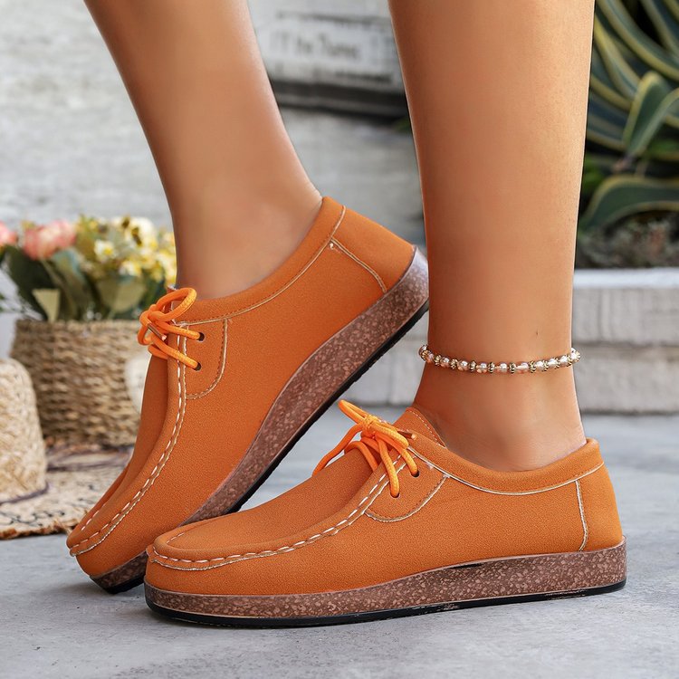 Damen Mokassins mit elastischen Schnürdetails und rutschfester Sohle