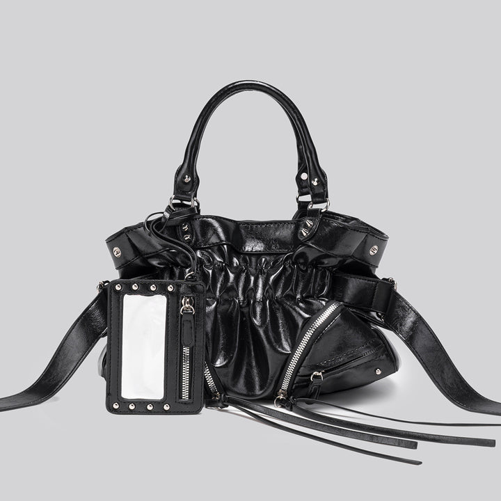 Damen Hobo-Handtasche mit raffiniertem Faltendesign und stilvollen Reißverschlüssen Nord Taschen