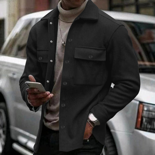 Herren Overshirt-Jacke im Shacket-Stil mit aufgesetzten Brusttaschen Nord Taschen