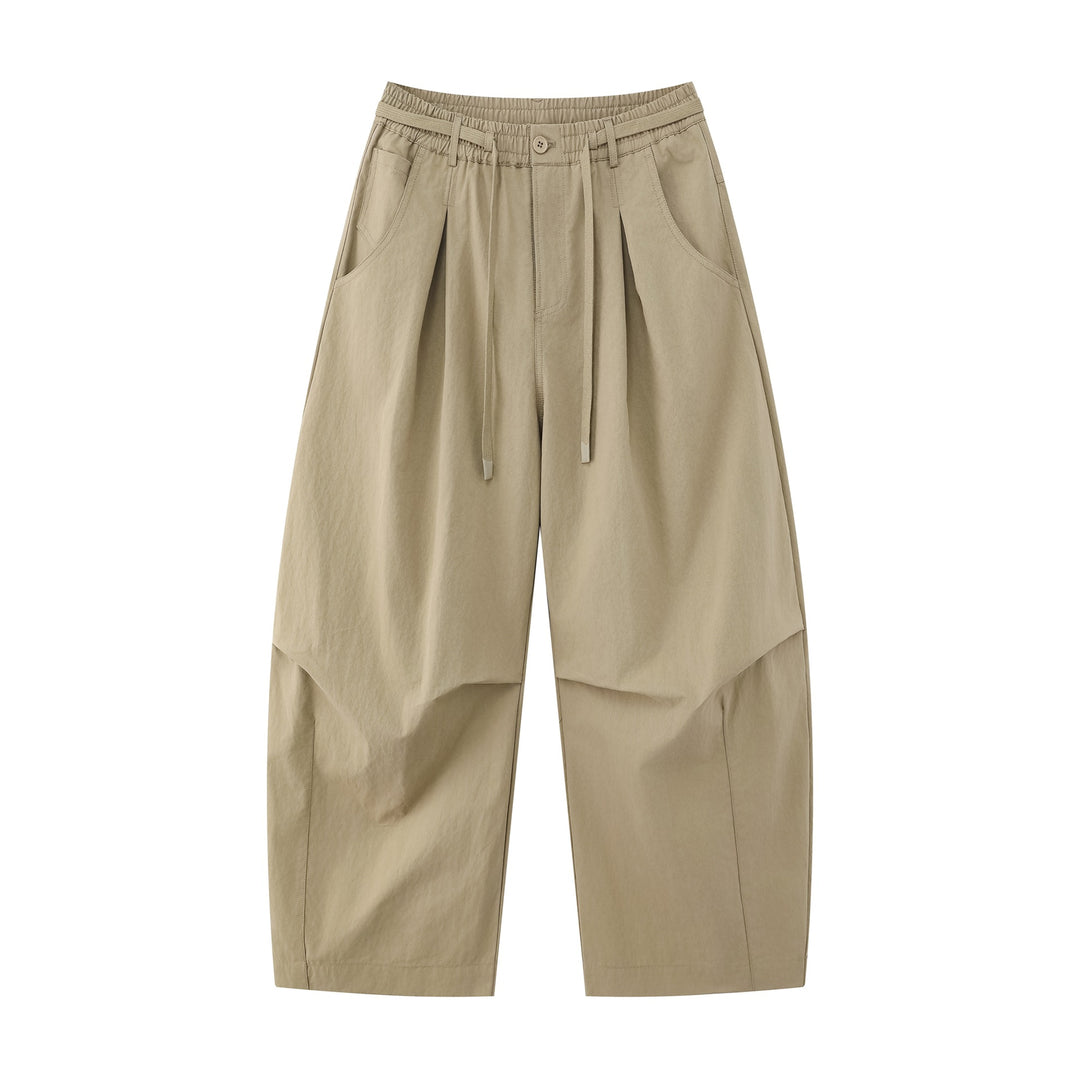 Damen Weite Culotte-Hose mit hohem Bund, Kellerfalten und Kordelzug Nord Taschen