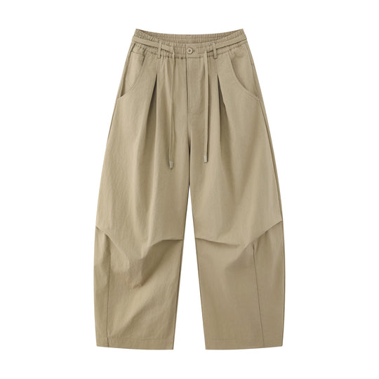 Damen Weite Culotte-Hose mit hohem Bund, Kellerfalten und Kordelzug Nord Taschen