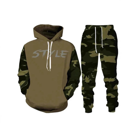 Herren Stylisches Kapuzensweatshirt und Jogginghose Set Nord Taschen