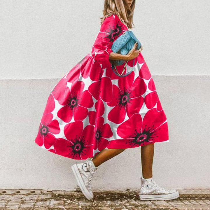 Damen Freizeitkleid mit farbenfrohem Blumendesign