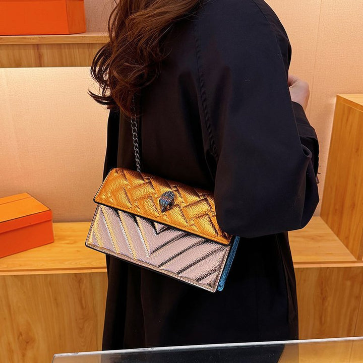 Damen glamouröse Umhängetasche mit schimmerndem und gepolstertem Design Nord Taschen
