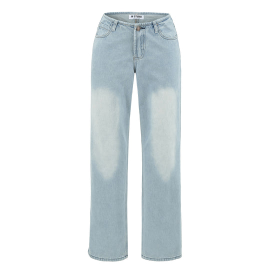 Damen Highwaist Cropped-Jeans mit geradem Schnitt und weitem Bein Nord Taschen