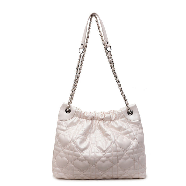 Damen geflochtene Hobo-Tasche mit dekorativem Kettenakzent Nord Taschen