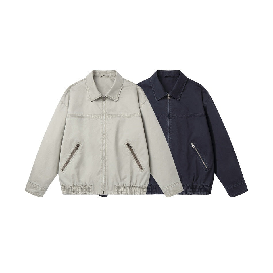 Herren Kurzblouson im Boxy‑Cut aus Canvas mit diagonalen Reißverschlusstaschen und elastischem Saum Nord Taschen